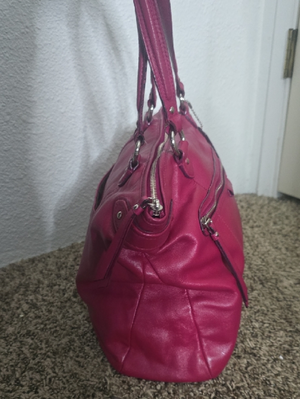 Coach Madison Sophia Pink Smooth Leather Large Tote W/ Silver Hardware (V-G)💕🩶 - Picture 4 of 13